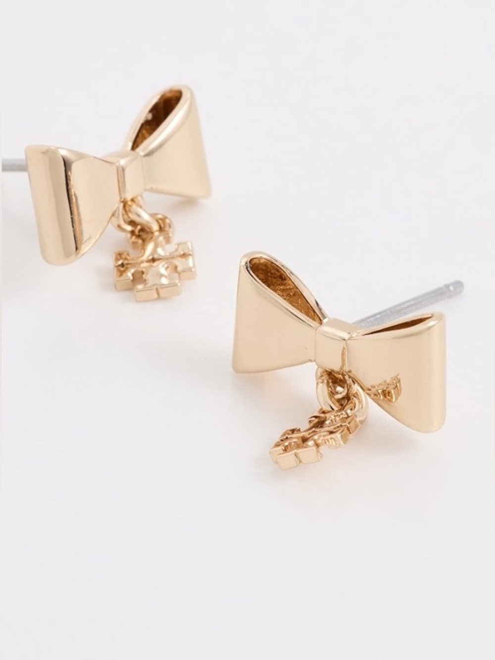TORY BURCH ⭐️ CURIOUSITY SMALL GOLD BOW EARRINGS 🎀 - Picture 3 of 6